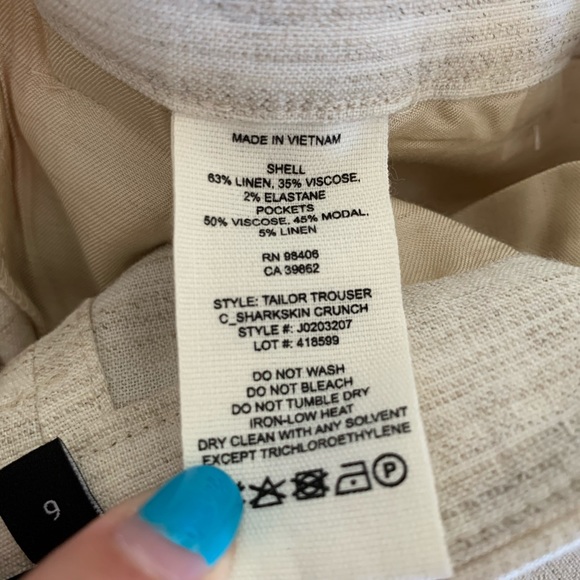 NWT Theory Tailor Sharskin Cropped Ankle Trousers - Picture 9 of 10